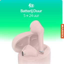 Draadloze Oordopjes Bluetooth 5.3 - Oortjes met Microfoon - Lange Batterijduur - Ergonomische & Stevige Pasvorm - Rose goud EarBuds — thumbnail 5