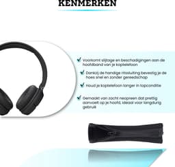 Somstyle Hoofdband Cover Geschikt voor Sony MDR-100ABN, WH900N, MDR-XB950 & MDR-1000X Koptelefoon - Neopreen - Band Hoes voor Hoofdtelefoon - Zwart — thumbnail 3