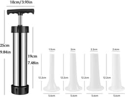 CRLYN® Worstenvuller - Worstenmaker Machine - Handmatig - RVS - Zilver en Zwart — thumbnail 2