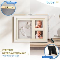 Baby Hand- en Voetafdruk Kit - Bubzi Co - Niet-Giftige Luchtdrogende Klei - Herinneringslijst - Voor Pasgeborenen & Nieuwe Moeders - Wit — thumbnail 5