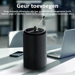 Luchtreiniger - Air Purifier - luchtreinigers met hepa filter - 3 filterniveaus - Air cleaner - Met Aromatherapie - Zwart — thumbnail 2