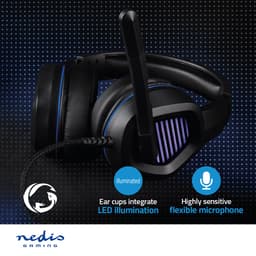 Nedis Gaming Headset - Over-Ear - Surround - USB Type-A - Inklapbare Microfoon - 2.10 m - LED — thumbnail 5