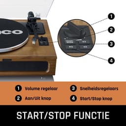 Lenco Platenspeler met Bluetooth - Vier ingebouwde Speakers 40W RMS - LS-410WA - Hout — thumbnail 5