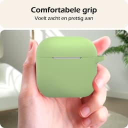 Hoesje - Geschikt voor Apple AirPods 4 - met Clip - Siliconen Hoes - Silicone Case Cover - Groen — thumbnail 4