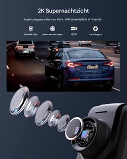 Geavanceerde Dashcam Wi-Fi 2K – Mini Voorruitcamera Voor Auto's – Ondersteunt Externe GPS-module – Super Nachtzicht – Loop Recording – 24/7 Parkeermodus – 170° Groothoek – IPS-scherm – G-sensor – Compact Ontwerp — thumbnail 2