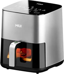 MIUI 5L- Airfryer- Airfryer XL- met Touch Control & Nonstick mandje & zichtbaar venster- Lichtgrijs — thumbnail 1