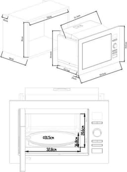 Inbouw grill magnetron CONTINENTAL EDISON CEMO25GINE Zwart RVS L59.5 x H38.8 x D40.1 cm 25L — thumbnail 4
