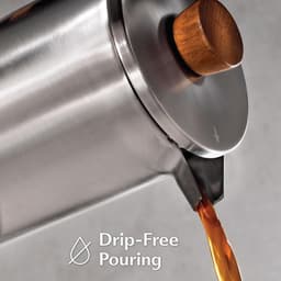 1L Roestvrij Staal en Duurzaam Eikenhout French Press - Voor 5 Kopjes - 2 Extra Filters - Dubbelwandige Isolatie — thumbnail 2