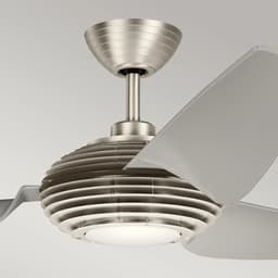 Plafondventilator met verlichting - Voya - 60in / 152cm ventilator - geborsteld roestvrij staal — thumbnail 2