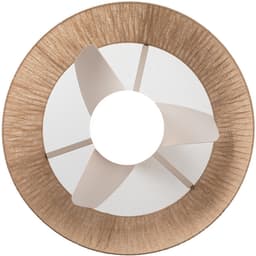 CREATE - Stille plafondventilator 25W Ø60cm met LED-verlichting - Gebroken wit - Ø60cm - Met licht - WIND LAMP NATURAL WOVEN — thumbnail 3
