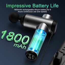Spier Massagepistool voor Rug-nek-schouder met 99 Snelheden - Stil en krachtig Massageapparaat met 6 Massagekoppen — thumbnail 4