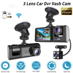 3-camera auto DVR | 1080P opname voor/achter/intern | Inclusief 32GB geheugenkaart — thumbnail 1