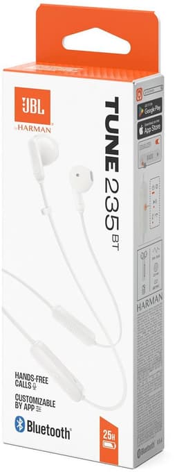 JBL Tune 235BT - Bluetooth Oordopjes Draadloos - In-ear Oortjes met Kabel - 16 uur speeltijd - JBL Pure Bass - Wit — thumbnail 5