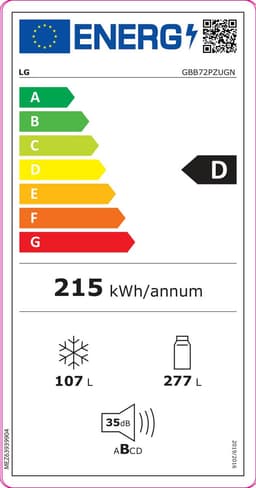 LG GBB72PZUGN.APZQEUR Vrijstaand 384 l D Roestvrijstaal — thumbnail 2