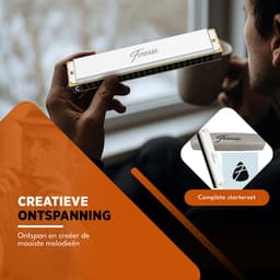 Finesse Mondharmonica - C Majeur - 24 Gaten - met Case - voor Volwassenen & Kinderen - Zilver — thumbnail 4