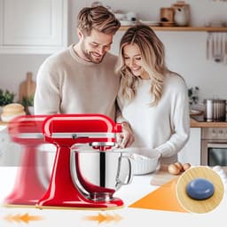 Mixer Mat - Apparaat Slider - Keukenwerk Vereenvoudigen - Soepele Verplaatsing - 34 x 21 cm - Natuurlijk — thumbnail 4