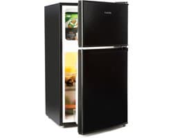 Klarstein Diepvriezer Big Daddy Cool Koelvriescombinatie 87L 40 dB - Koelkast met Vriesvak - Mini-Koelkast Compact - voor Keuken voor Singles - LED Vrijstaand Glazen Lades - Freezer - Vrieskast - Diepvrieskast - Vrieskast Klein