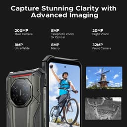 DOOGEE S300 PRO 5G - Robuuste smartphone - Robuuste telefoon - 48GB RAM + 512GB ROM (2TB/TF) - 6,78 inch FHD/120Hz - 11000mAh/66W - IP68 - Dimensity 8300 - Android 16 - 200MP AI camera - NFC - Vingerafdruk - Gezichtsherkenning - Slimme lichteffecten — thumbnail 3
