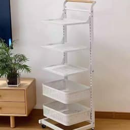 Magnetron Plank Stand - Keuken Opslag - Ruimte Besparen - 4 Verstelbare Planken - 40.5 cm breed - Zwart — thumbnail 2
