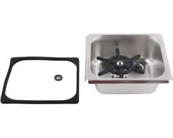 Glazenspoeler RVS - Kopjeswasser Bar - Snel Glazen Reinigen - Geen Stroom Nodig - 17.5 cm - Zwart