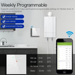 Slimme Thermostaat - Programmeerbare Regelaar - Verwarming Instellen - Touch Screen Bediening - 220 Volt - Wit — thumbnail 3
