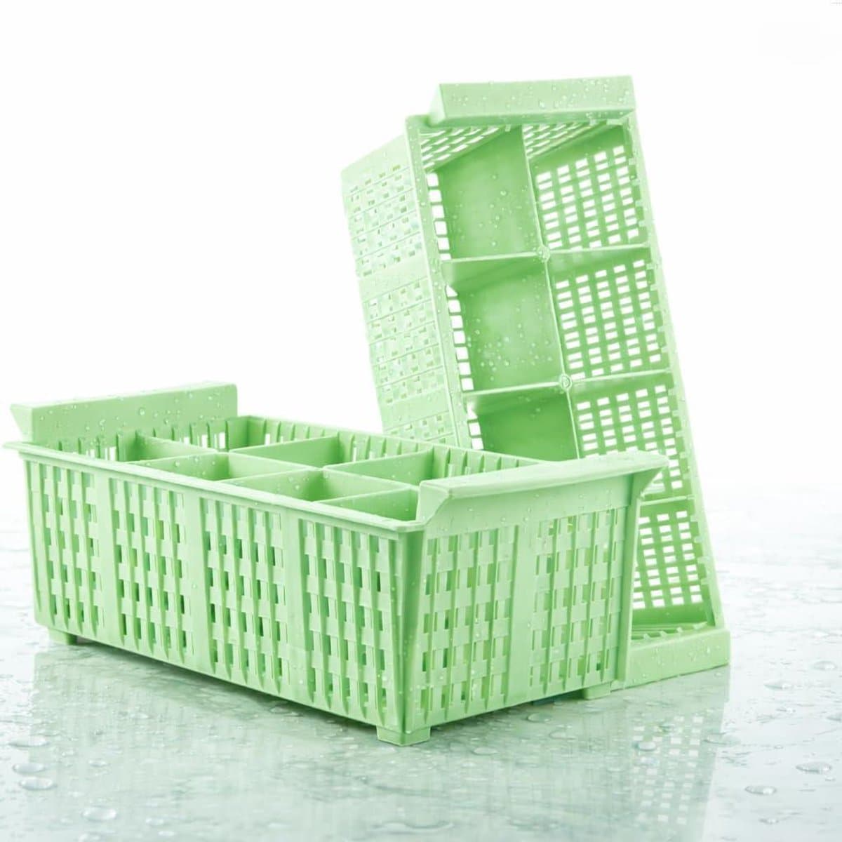 Bestekmanden Vaatwasser - Horeca Manden - Efficiënt Spoelen - Dubbelpak XXL - 2 stuks - Groen — afbeelding 1