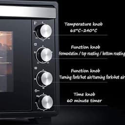 Elektrische Oven Airfryer - Heteluchtoven Combi - Veelzijdig Koken - 40 Liter Capaciteit - 1500 Watt - Zwart — thumbnail 4