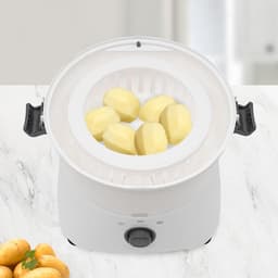 Elektrische Aardappelschilmachine - Automatische Schilmachine - Snel Groenten Schillen - Krachtige 85W Motor - 0.8kg Capaciteit - Wit — thumbnail 2