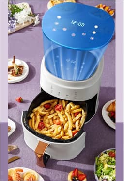 Heteluchtfriteuse Oven - Olievrije Friteuse - Gezond Koken - Snelle Luchtcirculatie - 8 Liter XXL - Wit — thumbnail 5