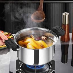Portable High Pressure Pan - Fish Pan for Seafood - Stainless Steel Fast Multifunctional Kitchen Pan for Bean and Meat Dishes — thumbnail 4