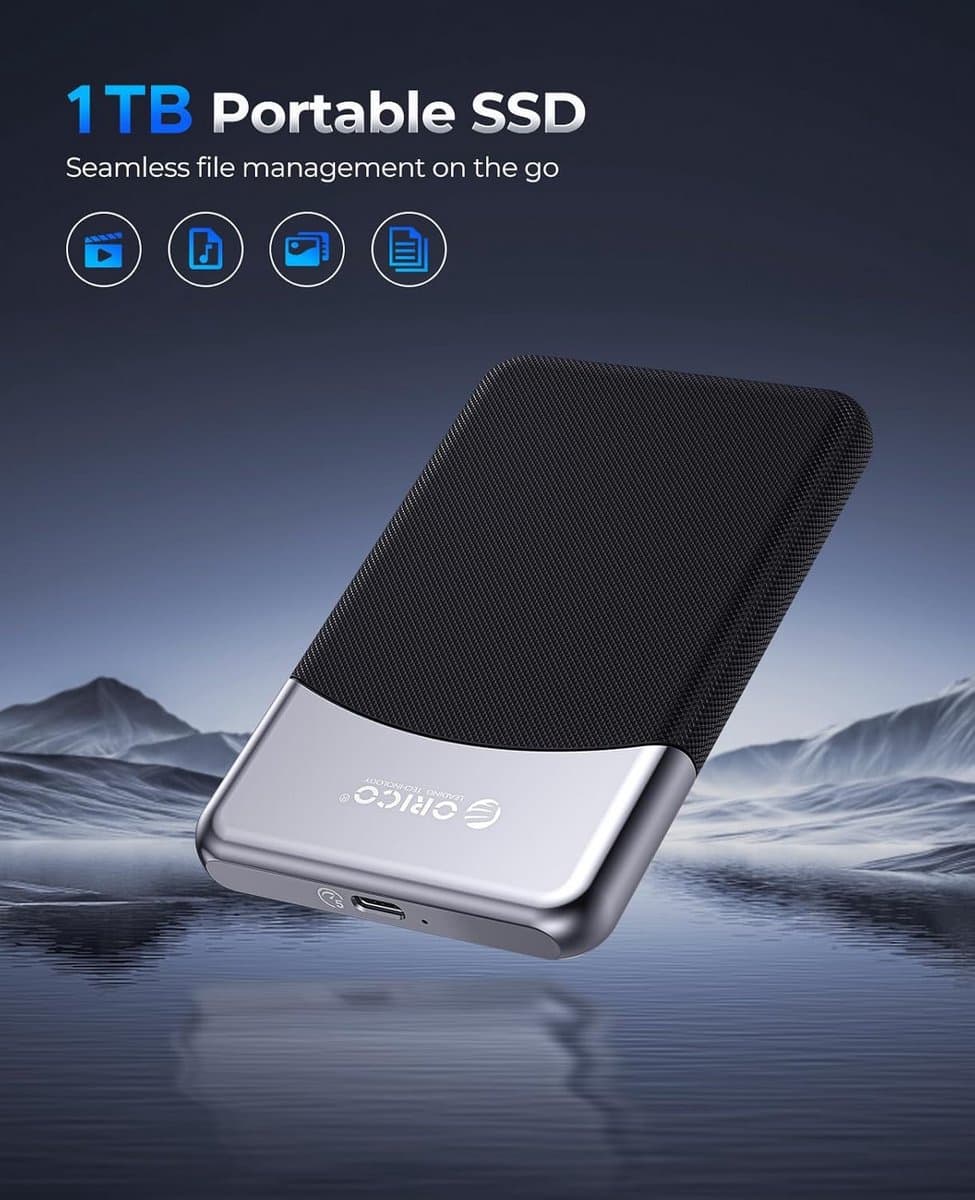 Externe SSD - Draagbare Opslag - Snelle Data Transfer - 5 Gbps Snelheid - 1 TB - Zwart — afbeelding 1