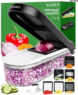 Groentehakselaar - Keukengereedschap - Maaltijden Bereiden - 6-in-1 Compact - 1.2 Liter Container - Wit Groen — thumbnail 1