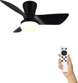 Fantiluxe - Annika - Plafondventilator met verlichting - Zwart - Ø76cm - Afstandsbediening - Met lamp - Plafond ventilator - Slaapkamer — thumbnail 1