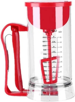 Elektrische Beslagmaker - Beslagdispenser - Gebak Maken - Draadloze Batterij Aangedreven - 1200ml Capaciteit - Transparant Rood — thumbnail 1