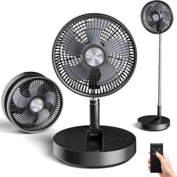 Staande ventilator draadloos – stil, opvouwbaar, met afstandsbediening en 21 uur accuduur, 4 standen — thumbnail 1