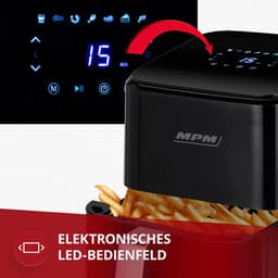 Heteluchtfriteuse - Convectieoven - Vetvrij Koken - Digitaal Led-display - 45 liter - Zwart — thumbnail 4