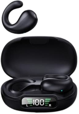 Bluetooth-oortjes, hoge geluidskwaliteit, stereogeluid, comfortabel om te dragen, intelligente ruisonderdrukking, ergonomisch ontwerp, zwart. — thumbnail 1