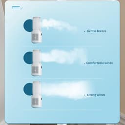 Deskless Fan, 3 Speeds Wind 106° Oscillating Fan Rechargeable Desk Fan with LED Night Light, Small Silent Office Fan, Small Personal — thumbnail 1