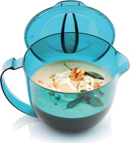 MicroCook Kan - Magnetron Kan - Eten Opwarmen - Hittebestendig Kunststof - 1 Liter - Turquoise — thumbnail 4