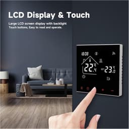 Slimme Thermostaat - Vloerverwarming Bediening - Energie Besparen - App Bediening - AC 90-240V - Zwart — thumbnail 4