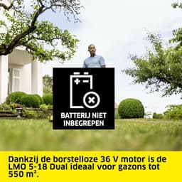 Accu grasmaaier - Draadloze maaier - Gazon onderhoud - Intelligente motorregeling - 41 cm maaibreedte - Geel — thumbnail 3