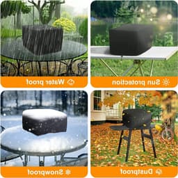 Hoge kwaliteit waterdichte en weerbestendige pizzaoven hoes voor buitengebruik, 52 x 50 x 43 cm, zwart, ideaal voor bescherming en duurzaamheid — thumbnail 4