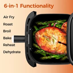 Genet7 Store - AirFryer - 5,5L - Luchtfriteuse 8-in-1 - Touchscreen - Max. 200°C Elektrisch - zwart — thumbnail 3