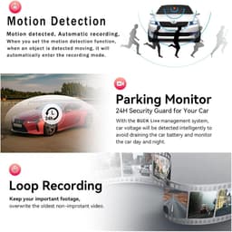 Auto DVR Recorder - Dashcam Black Box - Verkeersincidenten Vastleggen - 3 Kanalen Opname - 1080P Resolutie - Zwart — thumbnail 4