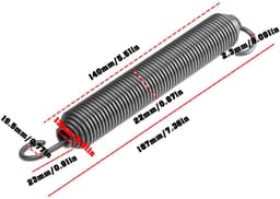 Dailygoods- Verlengveer 187 mm - Draaddiameter 2,3 mm - Buitendiameter 22 mm - Veerstaal - Compatibel met John Deere - Betrouwbare spanningsondersteuning - Grasmaaierveer — thumbnail 2