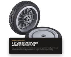 Dailygoods- Grasmaaier Voorwiel Vervangt OEM-onderdeel 107-3708 - 2 Stuks - Geschikt voor Super Recycler - Grootte 8X2 Inch - Hoogwaardige Kwaliteit - Grasmaaierwiel