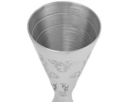 RVS barmaat met maten, barmaat voor bartenders, cocktailmaat met maten binnenin (60 ml 89 ml)