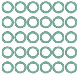 30 stuks groene vezelringen 1/2 inch (18 x 12 x 1,5 mm) afdichtringen hoge temperatuur vezelring voor gaskookplaat boiler omvormerklep — thumbnail 1