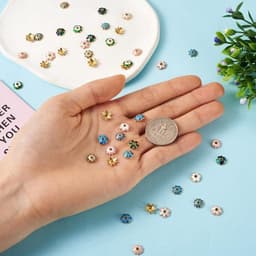 60 stuks vergulde bloemvormige emaille kralenkappen voor sieraden maken, ideaal voor het afwerken van kralen met een stijlvolle en duurzame uitstraling — thumbnail 5