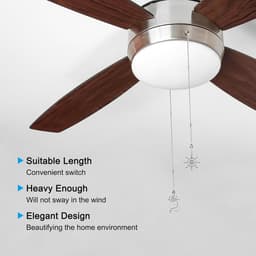 Trekketting Ventilator - Lamp Ketting - Plafond Verfraaien - Decoratieve Hanger - 31 cm - Zilver — thumbnail 2